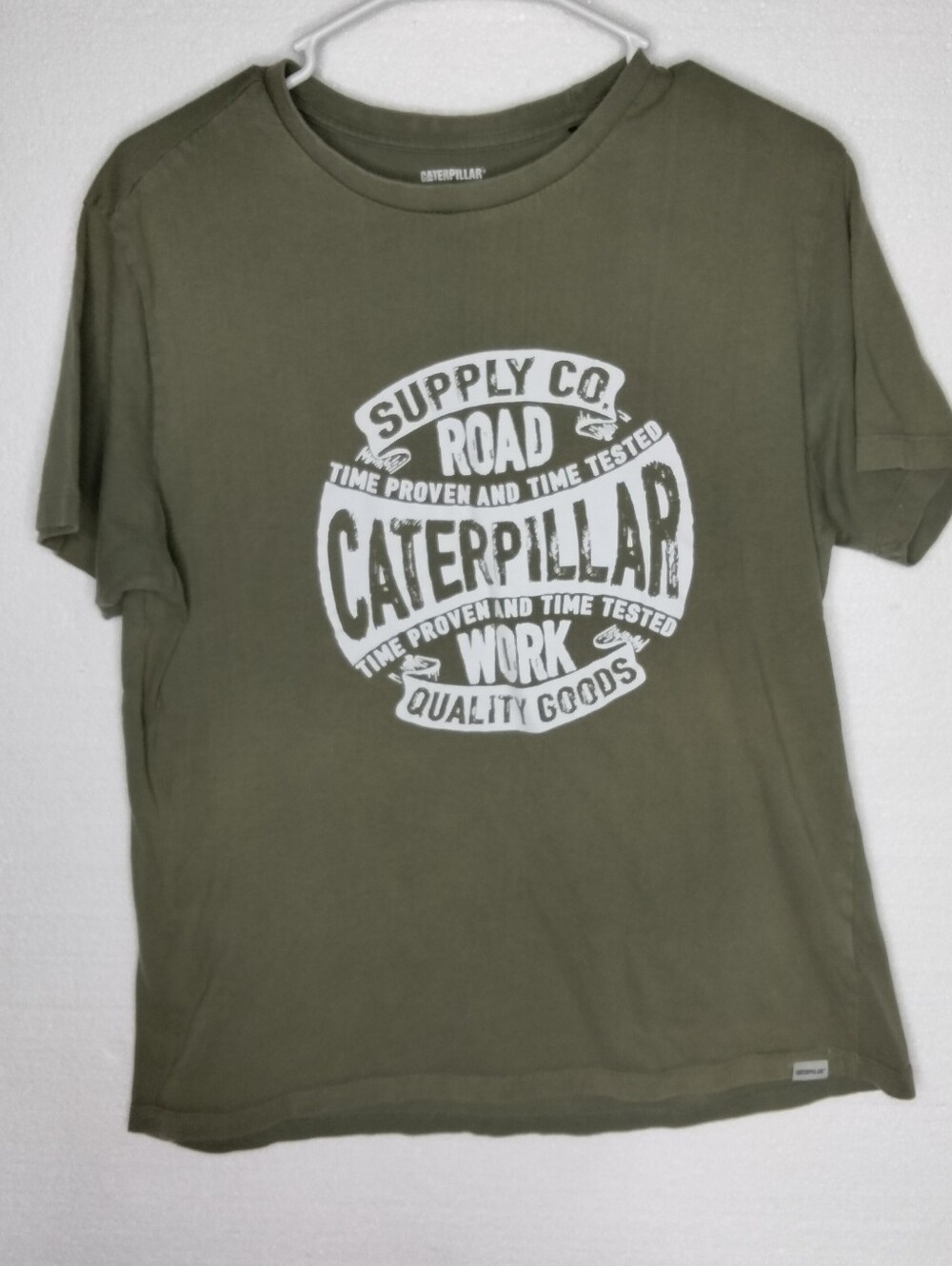 Caterpillar Olive Green Graphic Logo Short Sleeve Tee